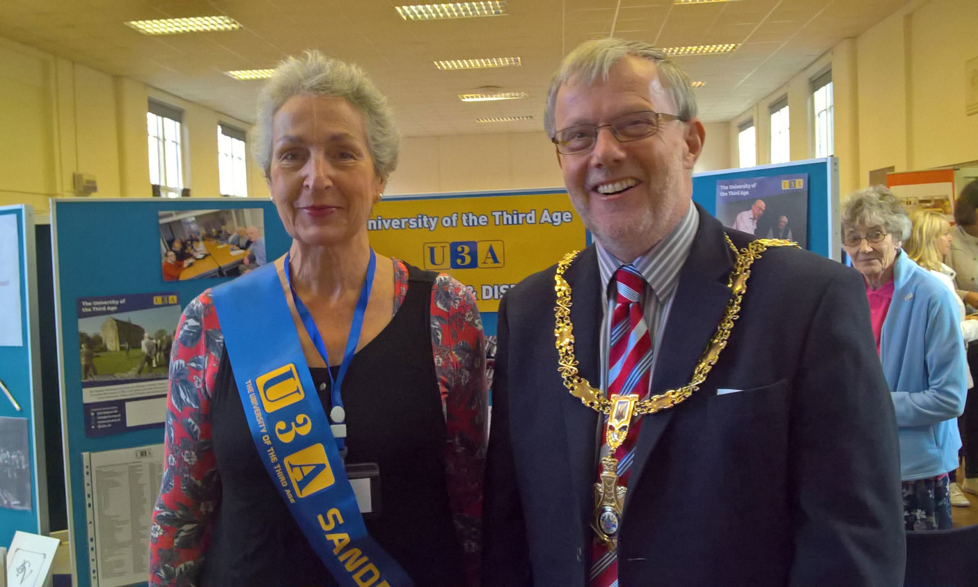 Lesley Farrar with Town Council Mayor Martin Forster