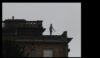 Suicidal figure on roof of Lyme Hall