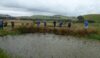 Pond in front of the memorial site with Eldon Hill in the background
