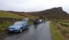 Car park under the gaze of the Roaches with Hen Cloud in the background