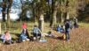 Lunch without the benefit of picnic tables
