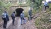 The walkers leave the road for the easy towpath on the Macclesfield canal