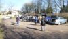 Walkers assemble in the car park next to the Knot Inn