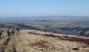 Walkers make their to Errwood reservoir far below