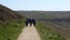 Disused Cromford and High Peak railway embankment stretches into the distance