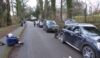 Taking over the road by Gawsworth church