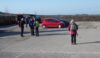 The walkers mingle on the car park impatient to start walking