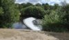 The weir on the River Derwent that powered the old mill